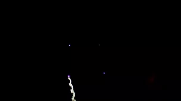 Leuchtend Schönes Feuerwerk Auf Schwarzem Hintergrund — Stockvideo