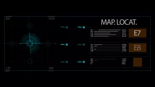 Locat Mapy Położenie Diagramie Mapy Kolorze Neonowym Czarnym Tle — Wideo stockowe