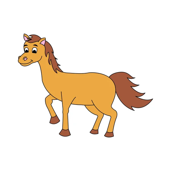 卡通版本上可爱的马的动物 — 图库矢量图片