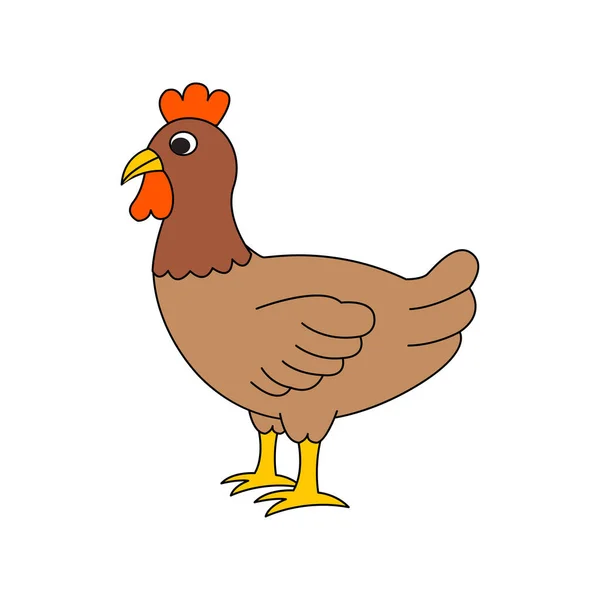Cute Animal Hen Cartoon Version — Stock Vector