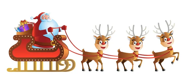 圣诞节期间驯鹿和桑塔爪卡通版的气候 图库插图