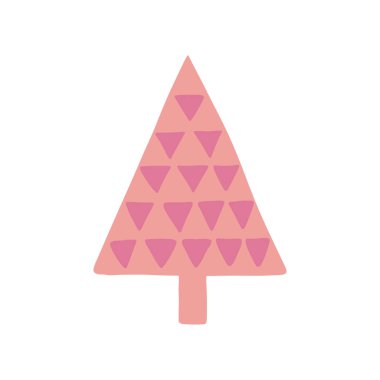 El çizimi Noel ağacı. Modern boho kaprisli karalama çizimi. 