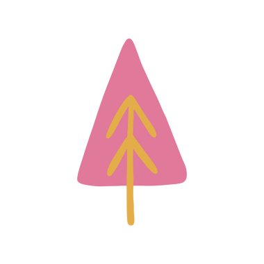 El çizimi Noel ağacı. Modern boho kaprisli karalama çizimi. 