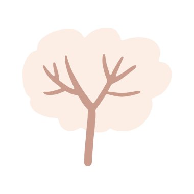 Cute winter tree, vector isolated illustration of tree, New Year and Christmas object of nature to create a landscape