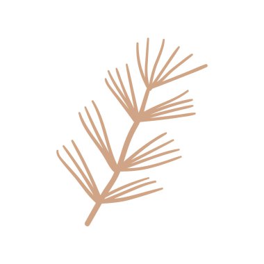 Christmas tree vector branch, holiday decoration, and winter symbols are isolated on white background.