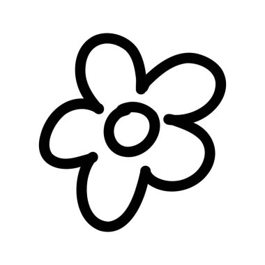 Flower cartoon illustration doodle style. Hand drawn line sketch floral vector icon