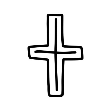 Christian easter cross doodle. Vector illustration