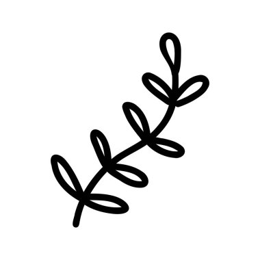 Floral doodle branch. Hand drawn decorative leaves and wreaths. Flower ornament divider. Tree branches with leaves and flowers.