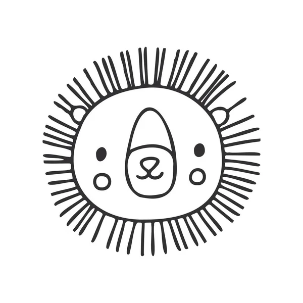Lindo Personaje Vector León Para Baby Shower Lindos Niños Ilustración — Vector de stock