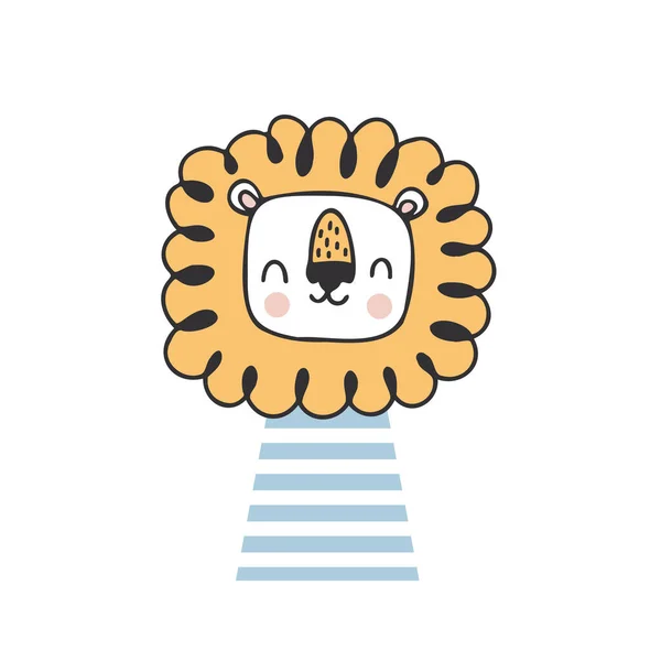 Γλυκό Λιοντάρι Χαρακτήρας Διάνυσμα Για Ντους Μωρού Χαριτωμένη Διανυσματική Απεικόνιση — Διανυσματικό Αρχείο