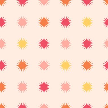 1970 Retro kusursuz desen. El çizimi vektör çizimi. 70 'ler tarzı, modaya uygun arka plan, duvar kağıdı, baskı. Düz tasarım, hippi estetiği. Vektör illüstrasyonu