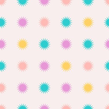 1970 Retro kusursuz desen. El çizimi vektör çizimi. 70 'ler tarzı, modaya uygun arka plan, duvar kağıdı, baskı. Düz tasarım, hippi estetiği. Vektör illüstrasyonu