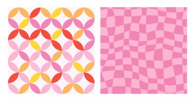 60 'larda, 70' lerde, 80 'lerde, geometrik soyut arka planlarda kusursuz desenlerin toplanması. Şık, modaya uygun doku koleksiyonu