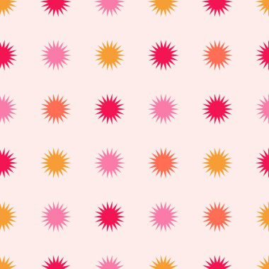 1970 Retro kusursuz desen. El çizimi vektör çizimi. 70 'ler tarzı, modaya uygun arka plan, duvar kağıdı, baskı. Düz tasarım, hippi estetiği. Vektör illüstrasyonu