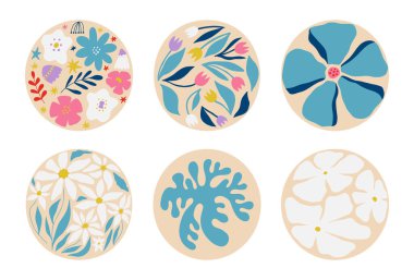 Yuvarlak soyut çiçek etiketi ve 1970 model psikedelik moda çiçek. Boho estetik posteri yuvarlak. 1970 vektör antika kart tasarımı. Grafik tişört, kapak. Eğlenceli eski hippi tasarımı