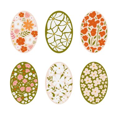 Oval formda modern çiçek kompozisyonları. Dekorasyon için baskılar, posterler, tişört baskısı, sosyal medya grafikleri, duvar resimleri. Çiçekli Retro Groovy Elips posterleri. İç soyut resim. 