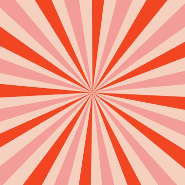 Şeker rengi güneş patlaması arka planı. Soyut güneş ışığı tasarımı duvar kağıdı. Şablon, afiş, poster ve Noel broşürü için renkli kırmızı ve pembe çizgiler. Güzel karikatür vektör arkaplanı
