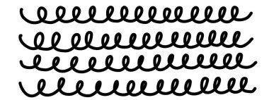 El yapımı çizgi dokusu. Vektör karalama, yatay ve dalga vuruşları arka plan. Karalama şekilleri. Moda illüstrasyon. Grafik vektör freehand dokusu. Beyaz arkaplanda mürekkep çizgileri izole edildi