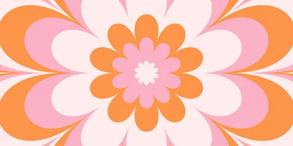 Χίπικο Φόντο Του Κυματιστό Μοτίβο Στροβιλισμού Μαργαρίτα Λουλούδια Διεστραμμένη Και — Διανυσματικό Αρχείο