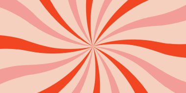 1970 'lerin hippi tarzında asit dalgası gökkuşağı çizgisi. Karnaval antika duvar kağıdı. 70 'lerin kırmızı ve pembe desenli 60' ların modası geçmiş psikedelik posterleri. Vektör tasarımı illüstrasyonu