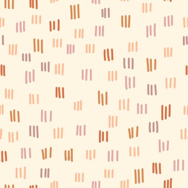 Bohem bebek modeli. Boho tarzında basit, pürüzsüz bebek deseni. Çocuklar için bohem desen. Şeftali rengi palet. Vektör çizimi. Çocuklar için yüzey tasarımı. Kumaş ve çocuk dekorasyonu.. 