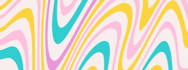 Psikedelik trip Y2K retro arka plan girdabı. Basit vektör çizimi. Harika bir dalga izi. Klasik arka plan. Psikedelik harika spiral