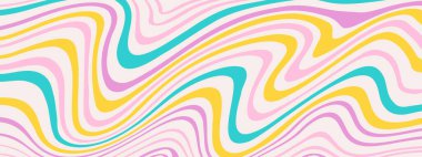 Psikedelik trip Y2K retro arka plan girdabı. Basit vektör çizimi. Harika bir dalga izi. Klasik arka plan. Psikedelik harika spiral