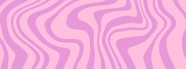 Harika Dalgalar Arkaplanı. 1970 'lerde Tekstil, Ambalaj Kağıdı, Web Tasarımı ve Sosyal Medya için Psikedelik Soyut Dalga Eğrisi Vektör Deseni. Leylak rengi