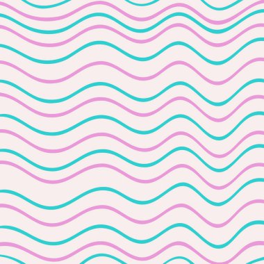 Harika Dalgalar Arkaplanı. 1970 'lerde Tekstil, Ambalaj Kağıdı, Web Tasarımı ve Sosyal Medya için Psikedelik Soyut Dalga Eğrisi Vektör Deseni. Leylak ve yeşil renkler