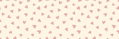 Renkli kalplerle boho tarzında kusursuz desenli tasarım. Basit soyut dokular. Romantik bir geçmiş. Kumaş, tekstil ve giysi için harika. Yumuşak pembe ve bej renkler. Vektör illüstrasyonu