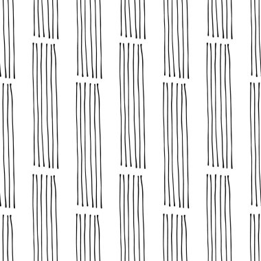 Küçük çizgiler, pürüzsüz desen. Temiz geometrik tarzda, minimal siyah beyaz dokular. Kırtasiye malzemeleri, kumaş baskıları, dijital tasarımlar, ev dekorasyonu ve daha fazlası için ideal. Vektör illüstrasyonu