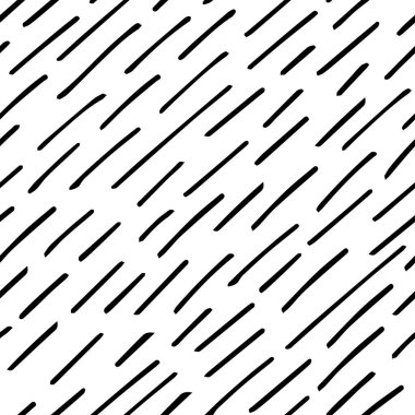 Küçük çizgi yağmuru pürüzsüz desen. Soyut siyah beyaz arka plan. Doku ambalaj kağıdı, kumaş, duvar kağıdı ve ağ için kullanılır. Siyah köşegen çizgileri olan kusursuz bir desen. Vektör illüstrasyonu