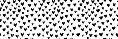 Küçük çizgiler, pürüzsüz desen. Soyut arkaplan, siyah-beyaz kalp dokusu. Minimalist ve modern tasarım. Sevgililer Günü projeleri, baskılar ve ambalaj için mükemmel. Vektör illüstrasyonu.