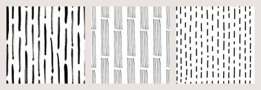 El çizimleri, pürüzsüz siyah beyaz desenler, fırça darbeleri, çizgiler ve çizgiler. Modern minimalist dokular, kumaşlar, duvar kağıtları, ambalaj, grafik tasarım projeleri için mükemmel.