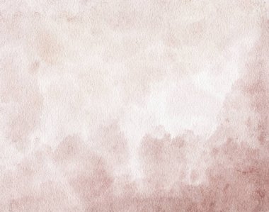 Arkaplan için soyut kahverengi suluboya lekesi. Başlık arkaplanı, kart, kapak, şablon veya afişin dekoratif tasarımında kullanılan suluboya dokusu sanatsal dokusu.