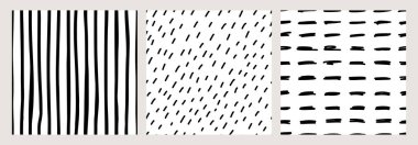 Dikensiz, siyah ve beyaz desenli, fırça darbeleri, şekiller ve çizgiler. Modern minimalist dokular, kumaşlar, duvar kağıtları, ambalaj, grafik tasarım projeleri için mükemmel