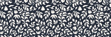Çiçeksiz, soyut bir desen. El çizimi minimum organik şekil dokusu. Siyah beyaz kolaj baskısı. Tekstil tasarımı, duvar kağıdı, kartlar, posterler ve dekorasyon için ideal.