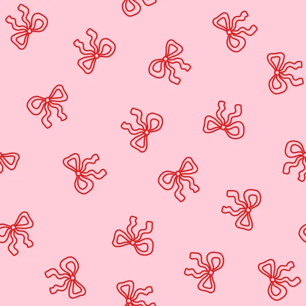 Pembe arka planda kırmızı dalgalı yay hatları olan kusursuz bir kız deseni. Şirin, romantik ve minimal coquette estetik tasarımı kumaş, moda, ambalaj kağıdı ve duvar kağıdı için ideal. Vektör sanatı