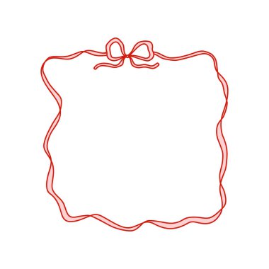 Tuhaf kırmızı kurdele çerçeveli ve fiyonklu. El yapımı dekoratif sınır romantik kadınsı tarzda. Kızsal notlar, dijital yapıştırma kitabı, tebrik kartları ve ambalaj tasarımı için mükemmel..