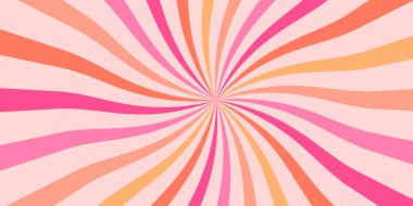 Döndürme deseni harika. Psikedelik 70 'lerin spiral güneş ışınları. Klasik soyut dalgalı renk posteri. Grunge desenli şekerlemeler. Vektör funky radyal