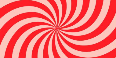 Spiral güneş ışınları geçmişe dönüyor. Kırmızı dalgalı radyal ışınları olan harika desenli psikedelik arka plan. Vector Trippy Sirki 70 'lerin klasik çizgili grafikleri. Soyut girdap dairesel çizim