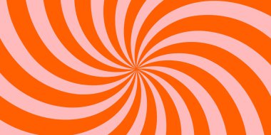 Spiral güneş ışınları geçmişe dönüyor. Kırmızı dalgalı radyal ışınları olan harika desenli psikedelik arka plan. Vector Trippy Sirki 70 'lerin klasik çizgili grafikleri. Soyut girdap dairesel çizim