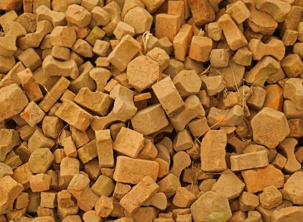 Gran Pila Materiales Ladrillos Piedra Reciclados Utilizados Para Hacer Pavimento —  Fotos de Stock
