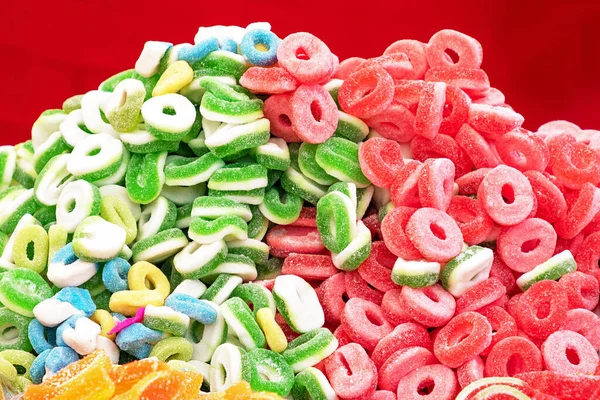 Colorful Foam Gummy Sweets Pile Sold Market Fair — Stock Photo, Image