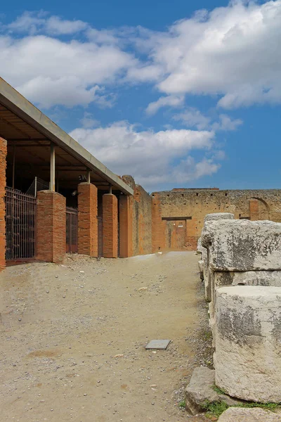 Pompeii Antik Kalıntıları Vesuvius Dağı Nın Püskürmesiyle Volkanik Küllerin Altına — Stok fotoğraf