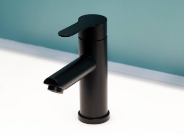 Modern siyah metal musluk banyo içi lavabo