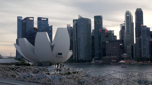 Августа 2022 Сингапур Вид Музея Искусств Сингапорским Городом Центре Города — стоковое видео