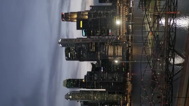 Ağustos 2022 Singapur Şehir Merkezindeki Singapur Şehrinin Günbatımından Gece Yarısına — Stok video