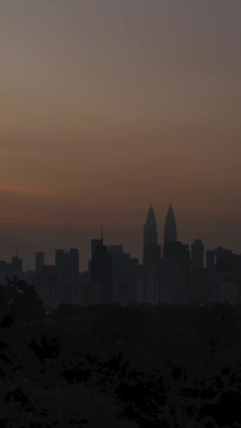 Vertikální Timelapse Krajina Pohled Kuala Lumpur Centrum Města Centru Čtvrti — Stock video