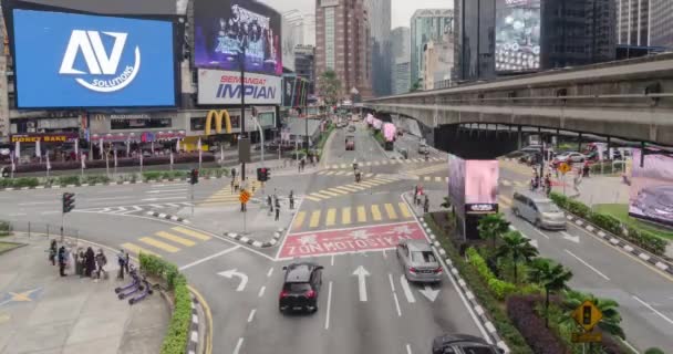 Sierpienia2022 Kuala Lumpur Malezja Timelapse Wideo Oświetlone Ulicy Centrum Miasta — Wideo stockowe